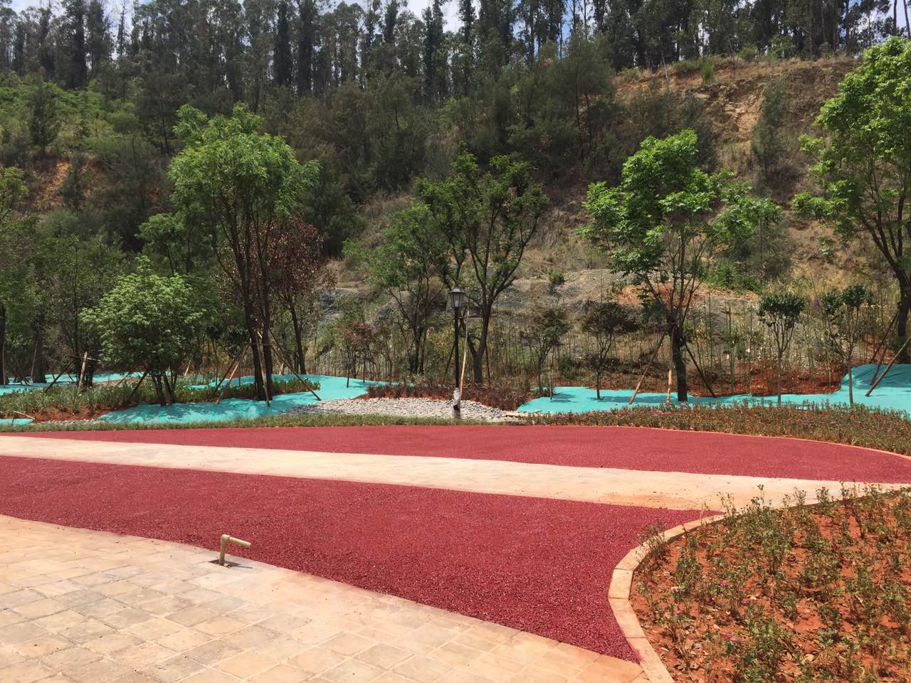 昆明保珠休閑廣場(chǎng)彩色透水地坪工程案例